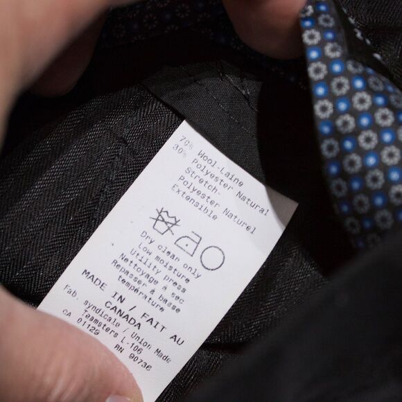 Ralph Lauren Ultraflex Classic Fit Black Wool Blend Flat Front Pant Men Sz 44x30 - Picture 9 of 11